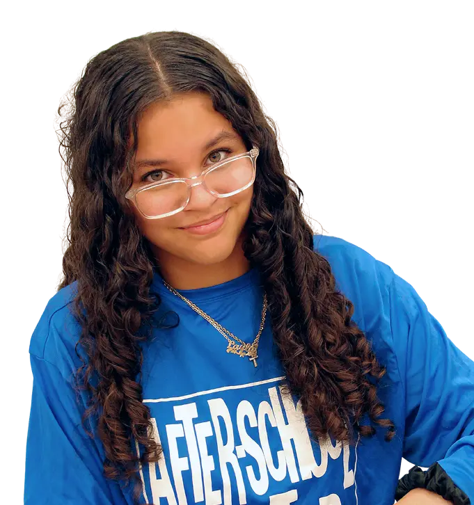 Girl with After School All Stars t-shirt