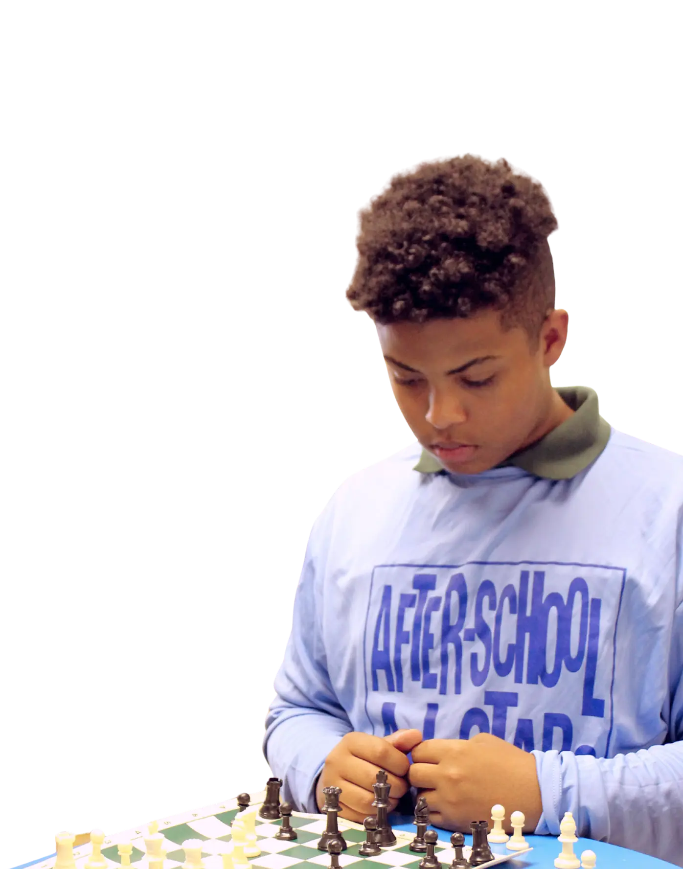 Teenage boy playing chess