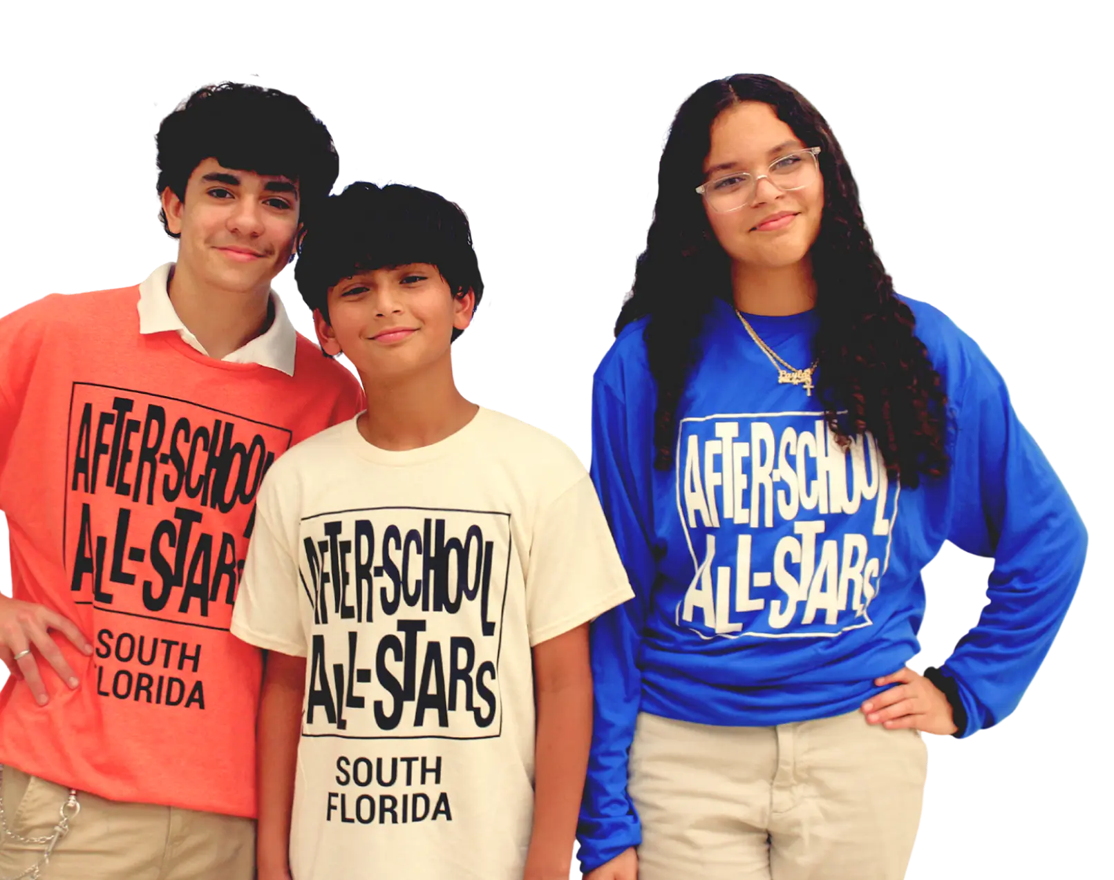 Three Kids wearing Afterschool All-Stars t-shirts